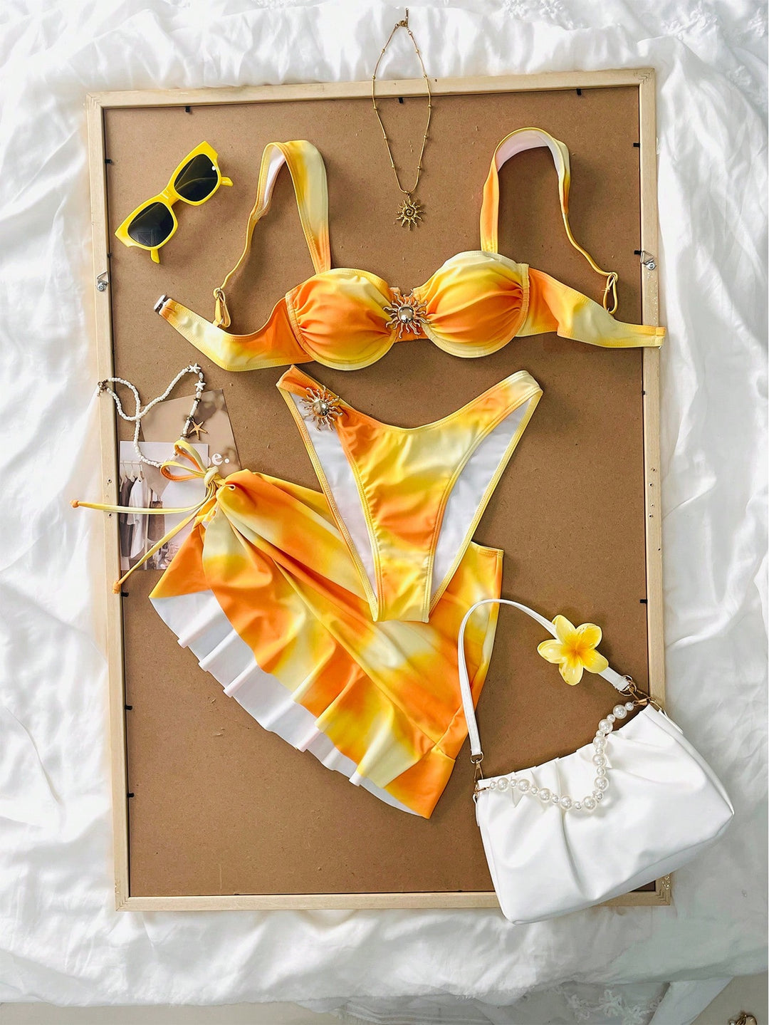 Set bikini SHEIN, portocaliu