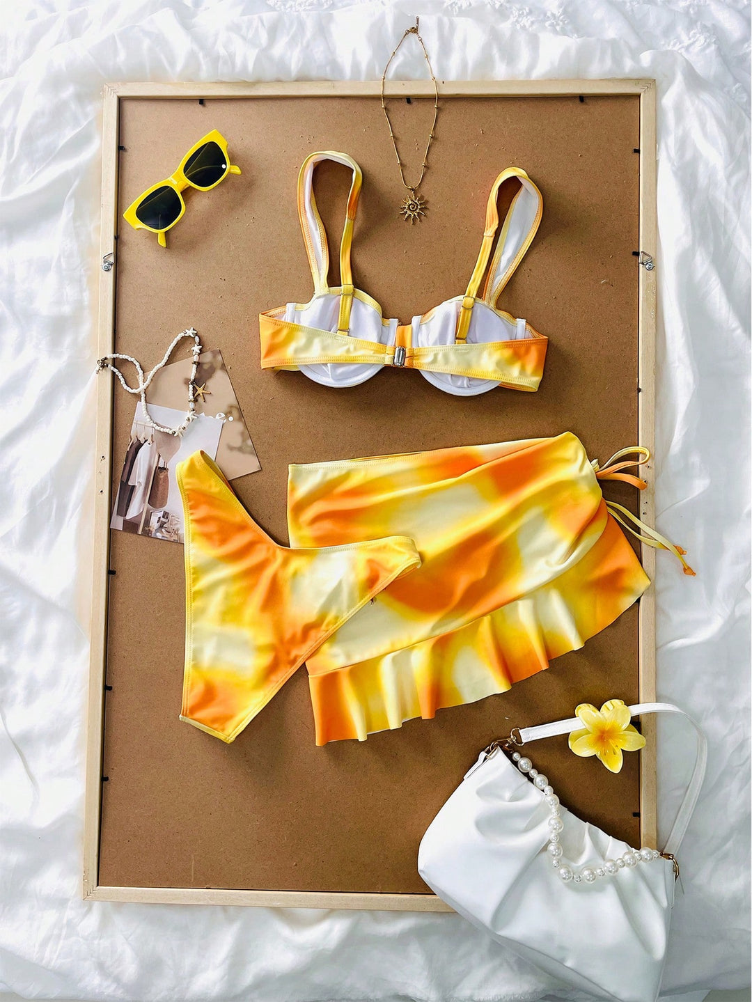 Set bikini SHEIN, portocaliu
