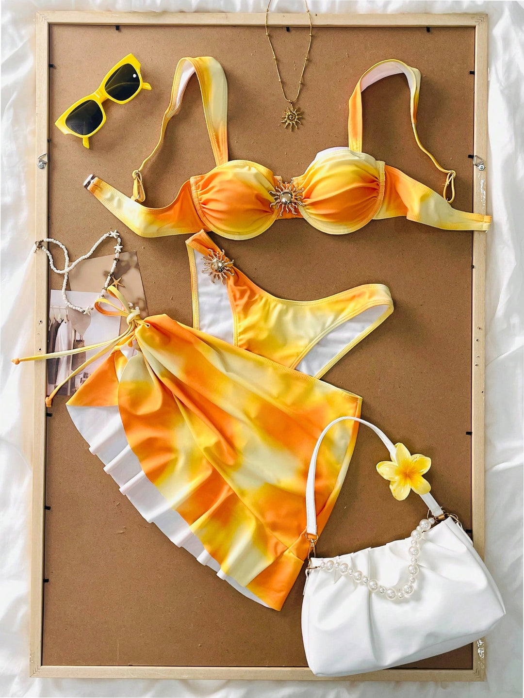 Set bikini SHEIN, portocaliu