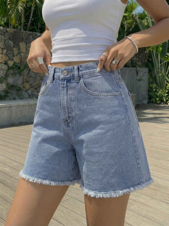 Pantaloni scurți de blugi SHEIN, albastru