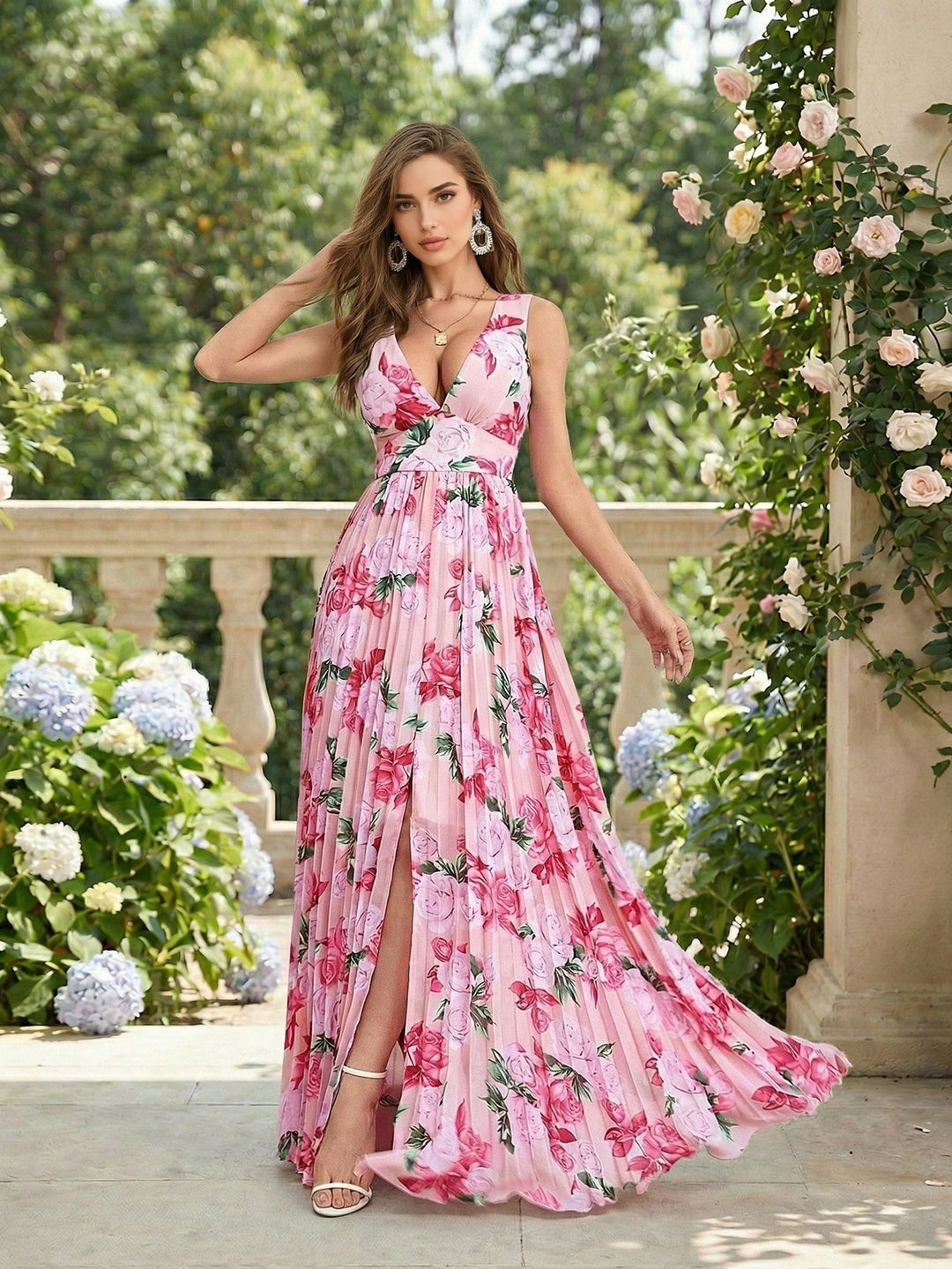 Rochie maxi SHEIN, mix culori