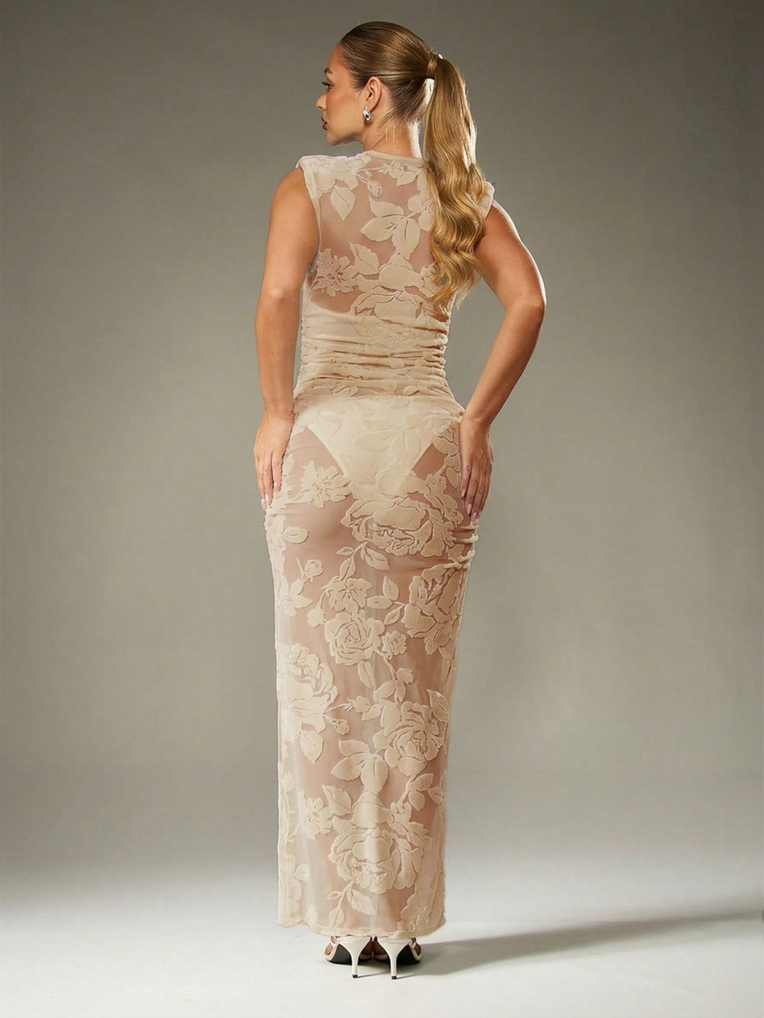 Rochie maxi SHEIN, bej