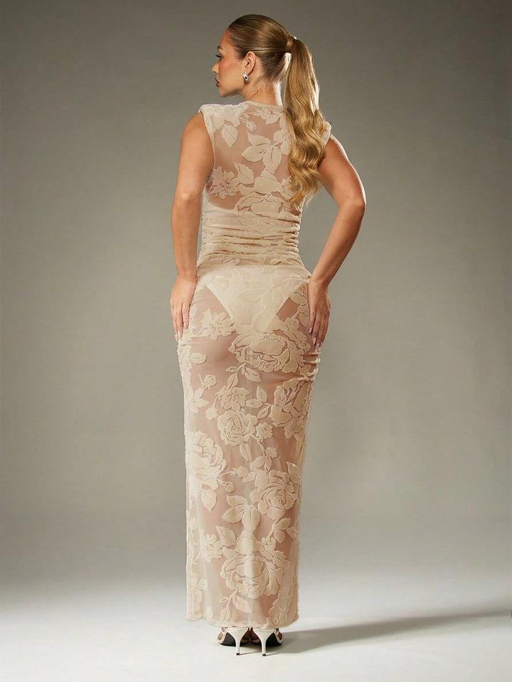 Rochie maxi SHEIN, bej