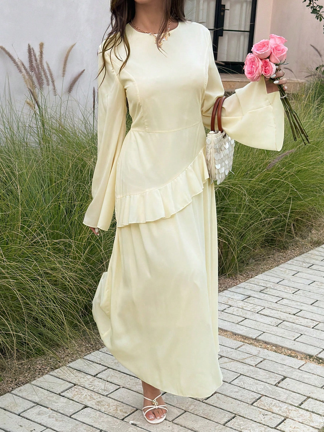 Rochie maxi SHEIN, portocaliu