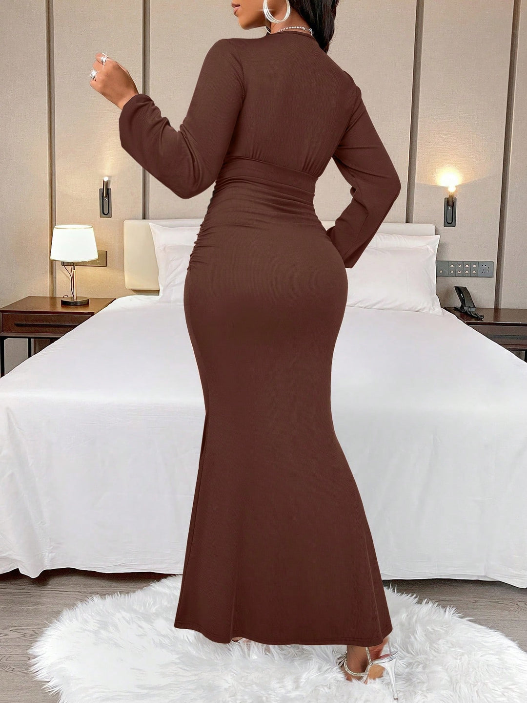 Rochie maxi SHEIN, maro