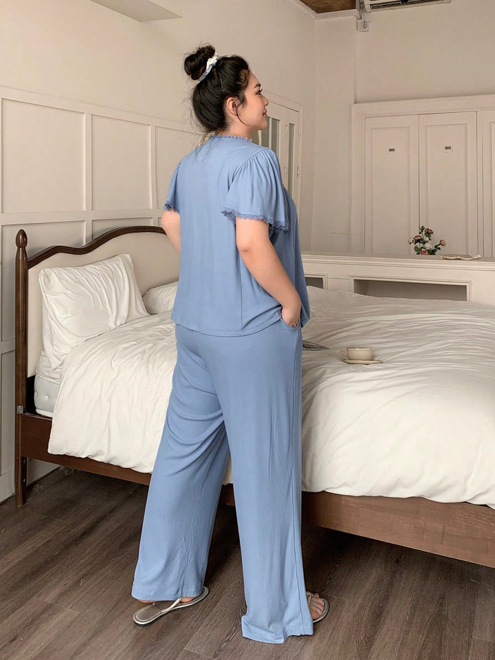 Set pijamale SHEIN, albastru