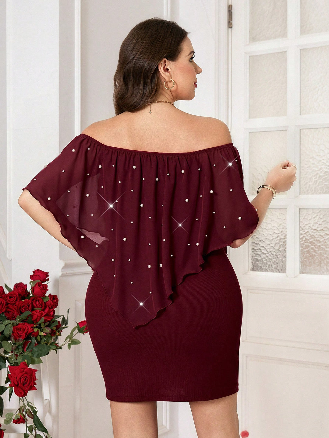 SHEIN bordó miniruha