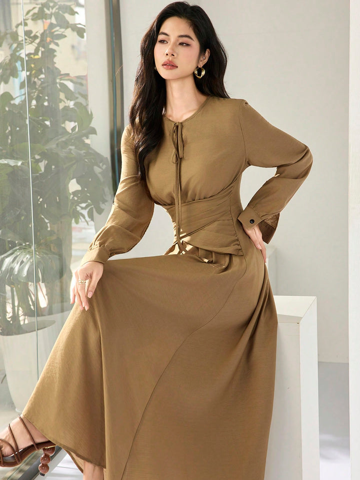 Rochie maxi SHEIN, kaki