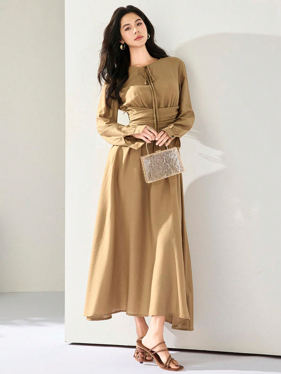 Rochie maxi SHEIN, kaki