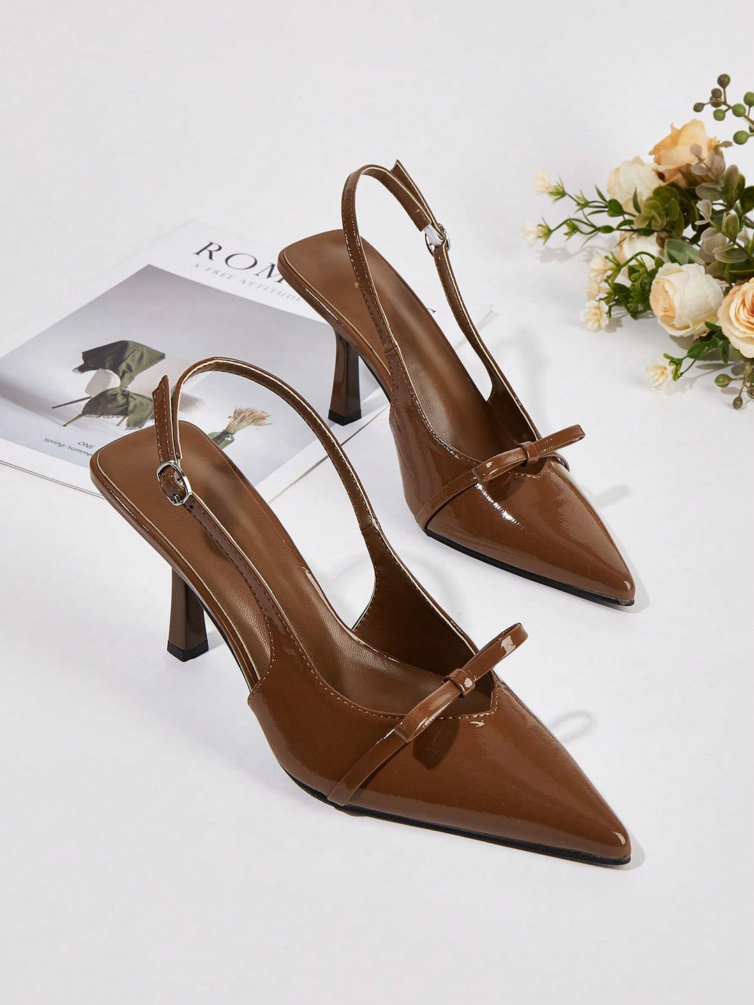 Pantofi cu toc SHEIN, maro