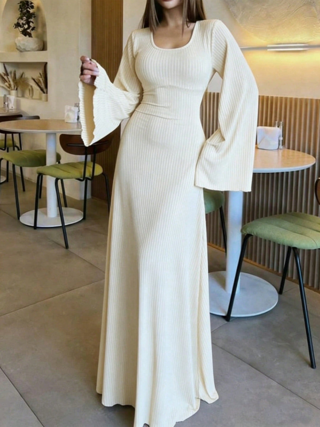 Rochie maxi SHEIN, bej
