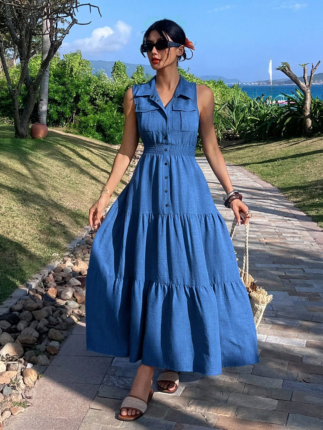 Rochie midi SHEIN, albastru