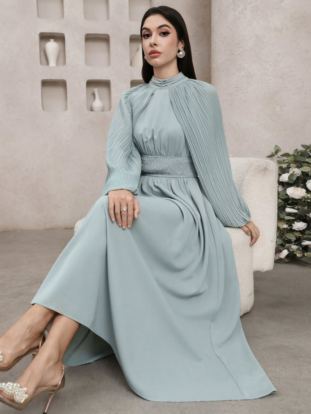 Rochie maxi SHEIN, kaki