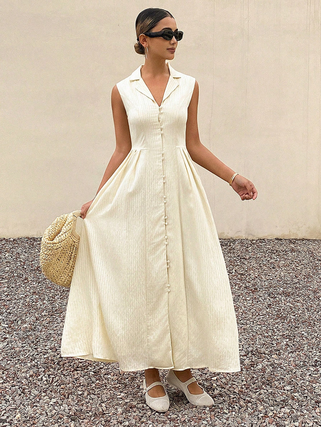 Rochie midi SHEIN, bej