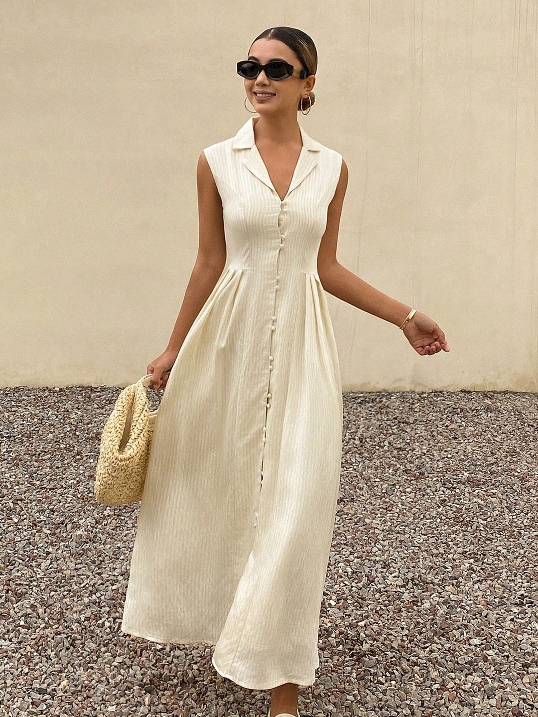 Rochie midi SHEIN, bej