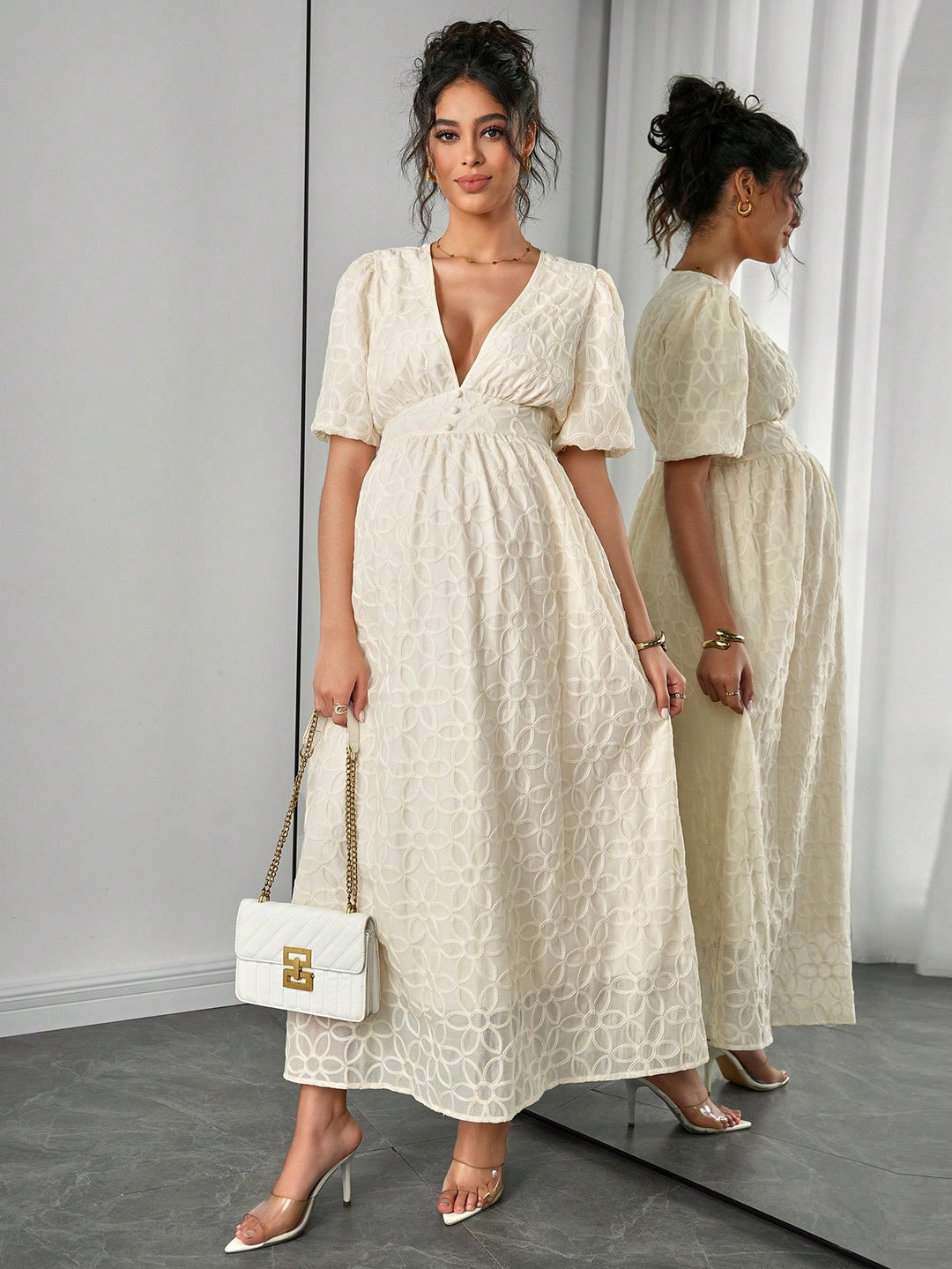 Rochie maxi SHEIN, bej