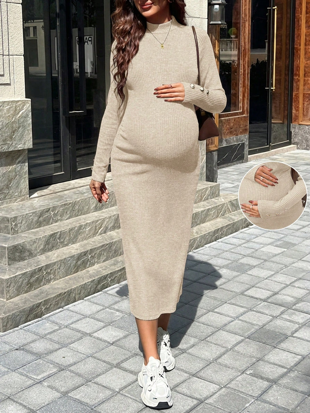 Rochie maxi SHEIN, bej