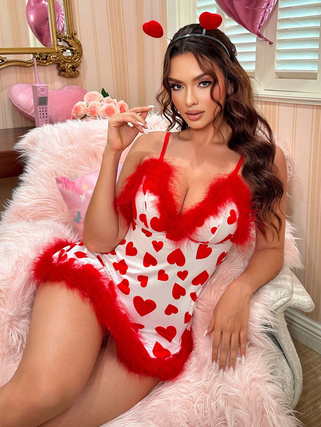 Set lenjerie intima SHEIN, roșu