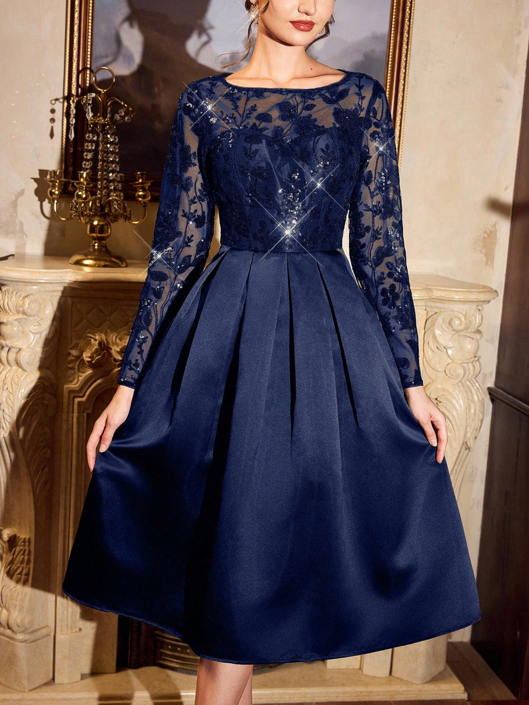 Rochie midi SHEIN, albastru
