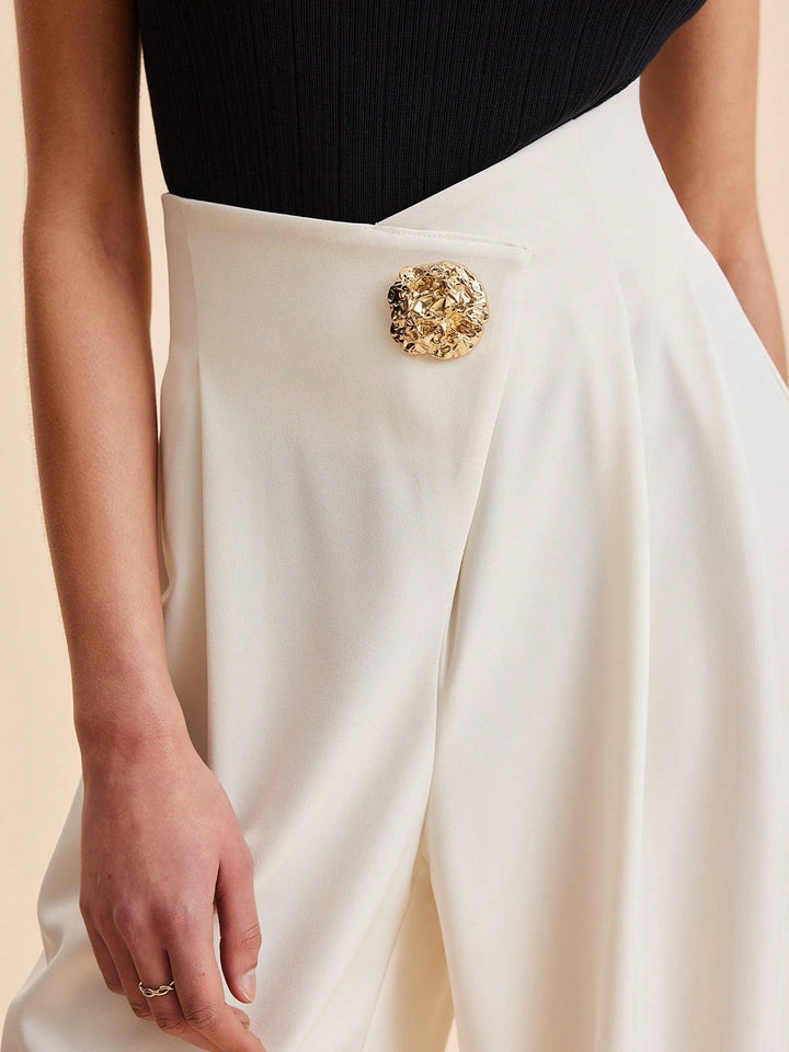Pantalon SHEIN, alb