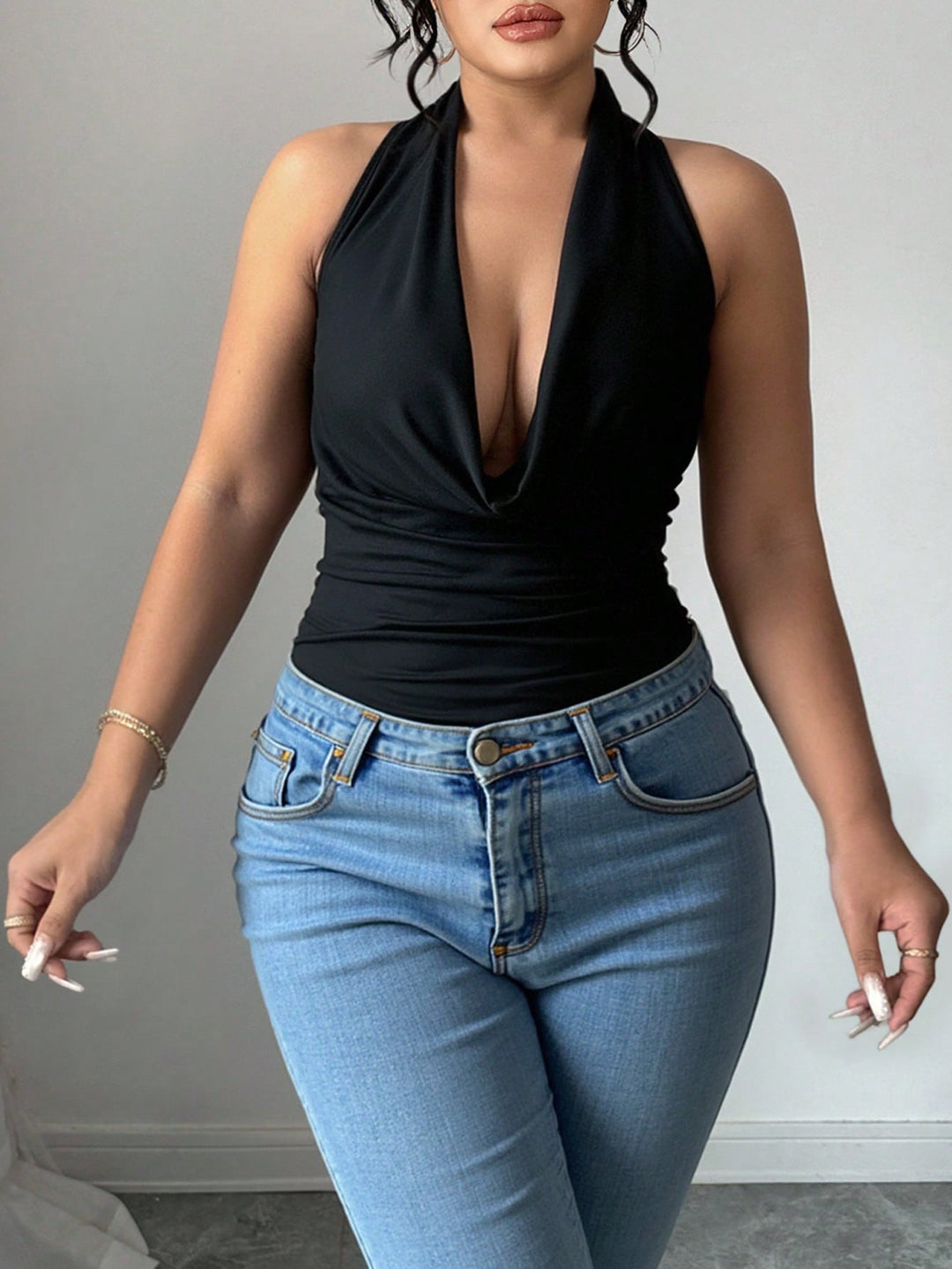 Top SHEIN, negru
