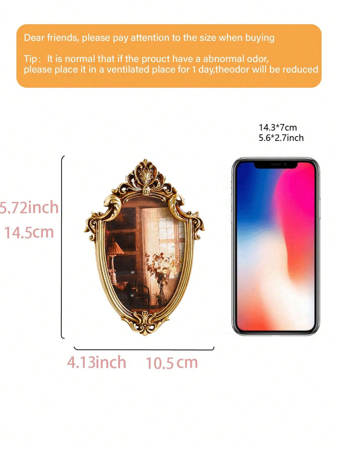 SHEIN dekoratív tükör, arany