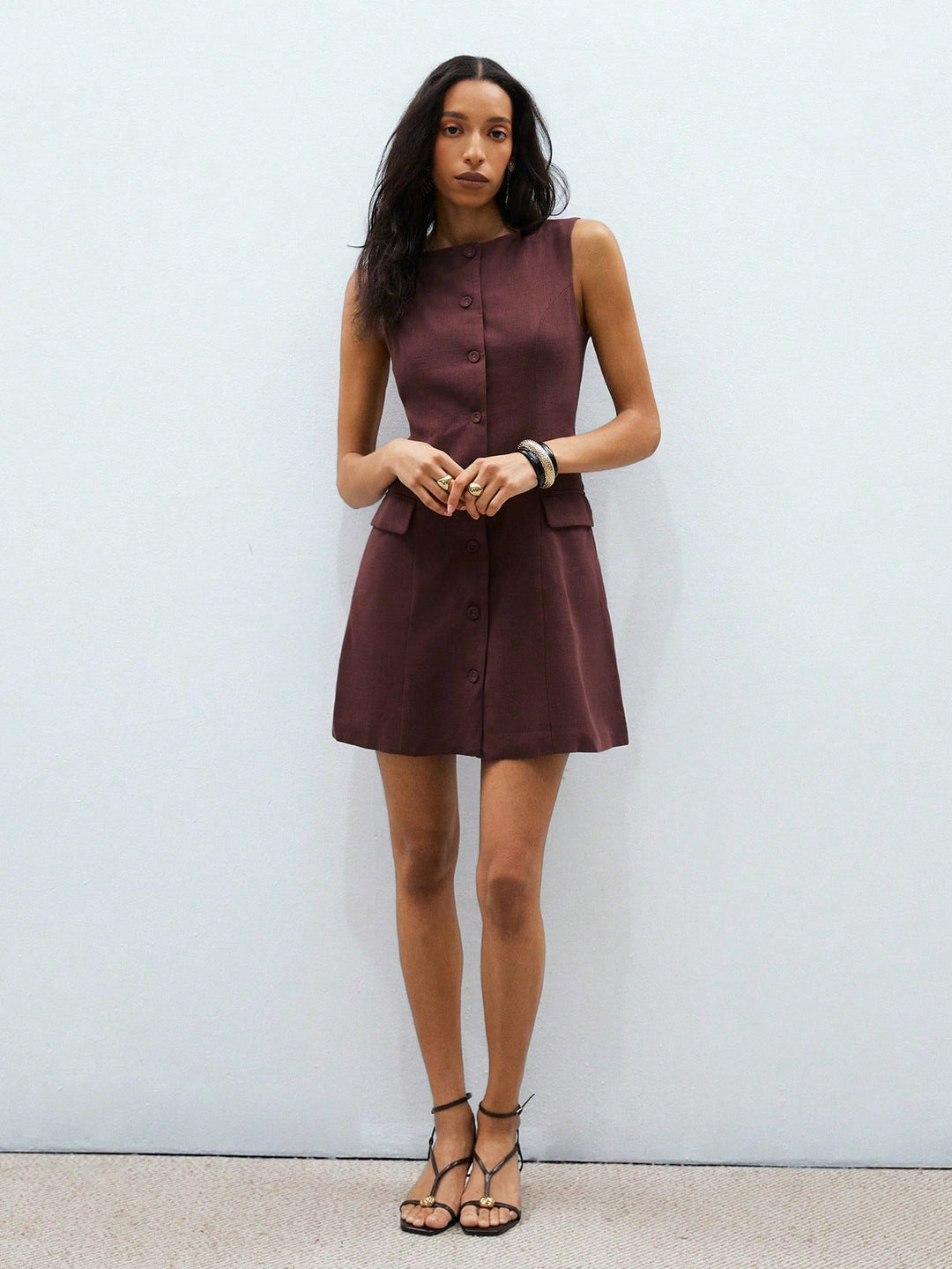 Rochie scurtă SHEIN, maro