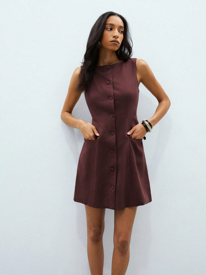 Rochie scurtă SHEIN, maro