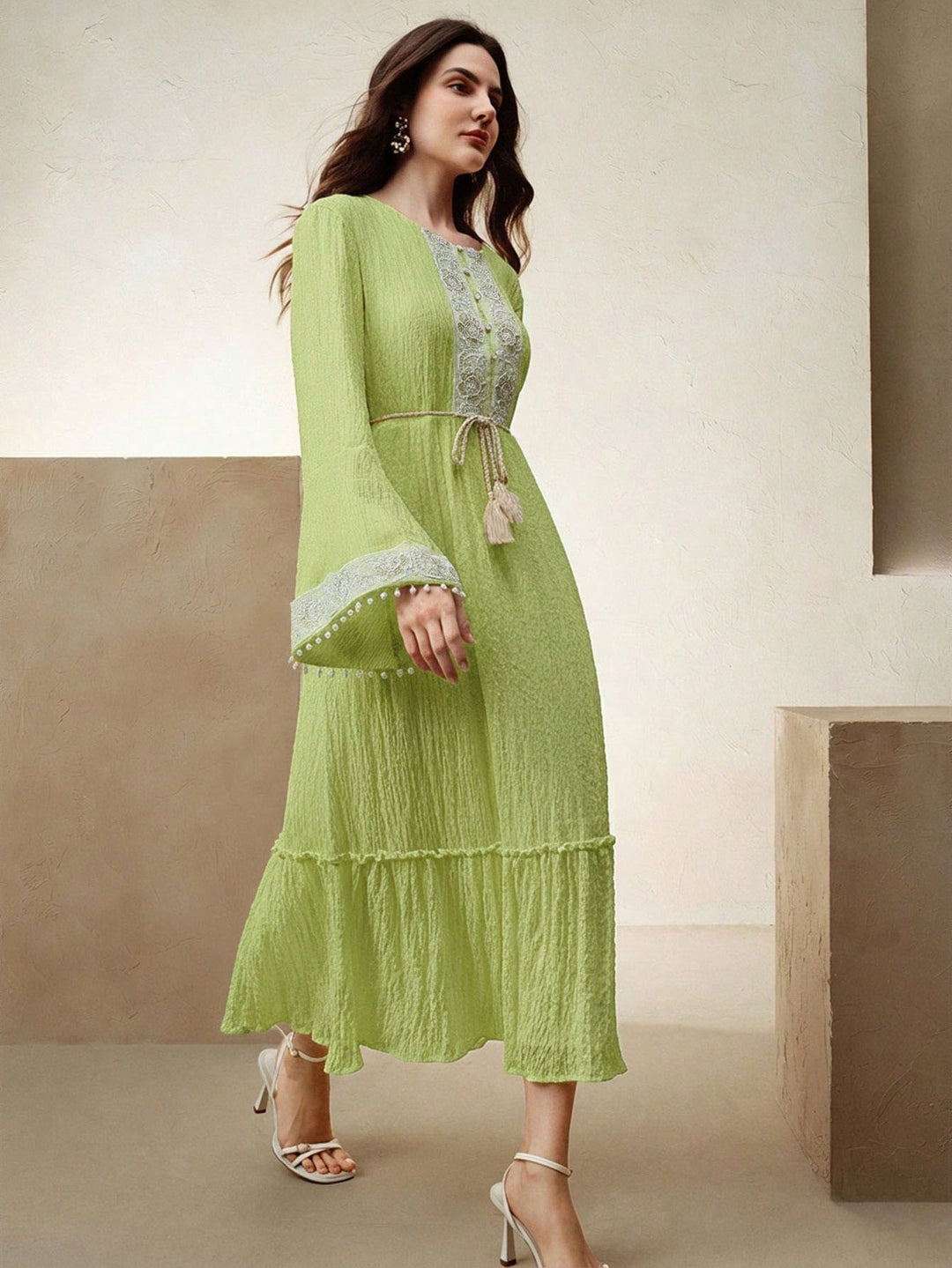 Rochie midi SHEIN, verde