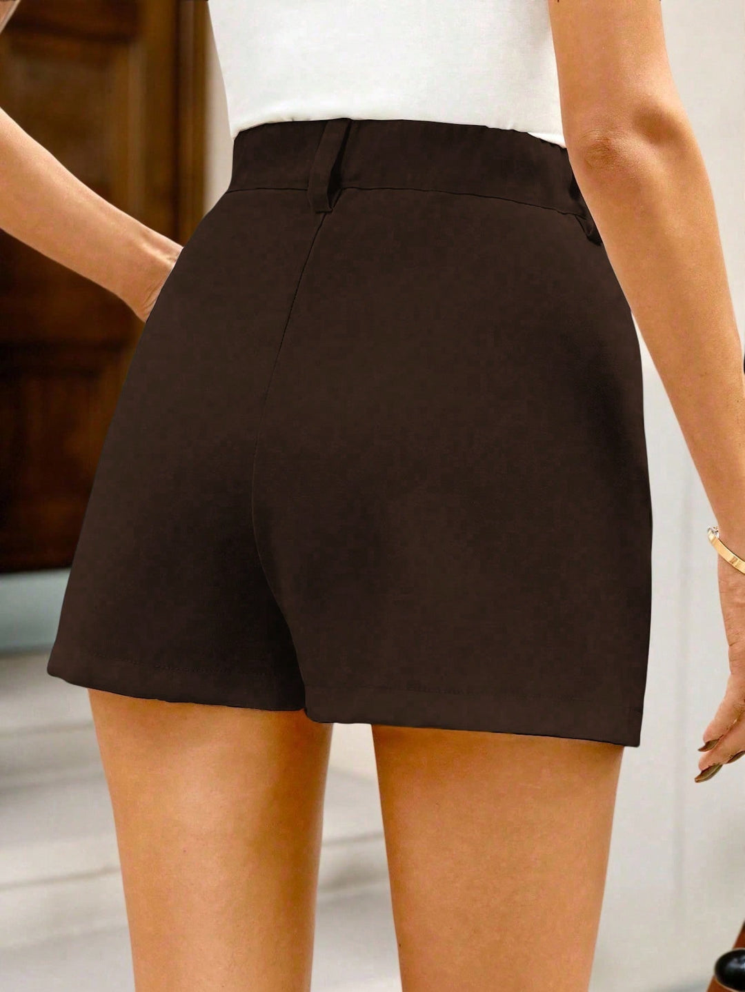 Pantaloni scurți SHEIN, maro