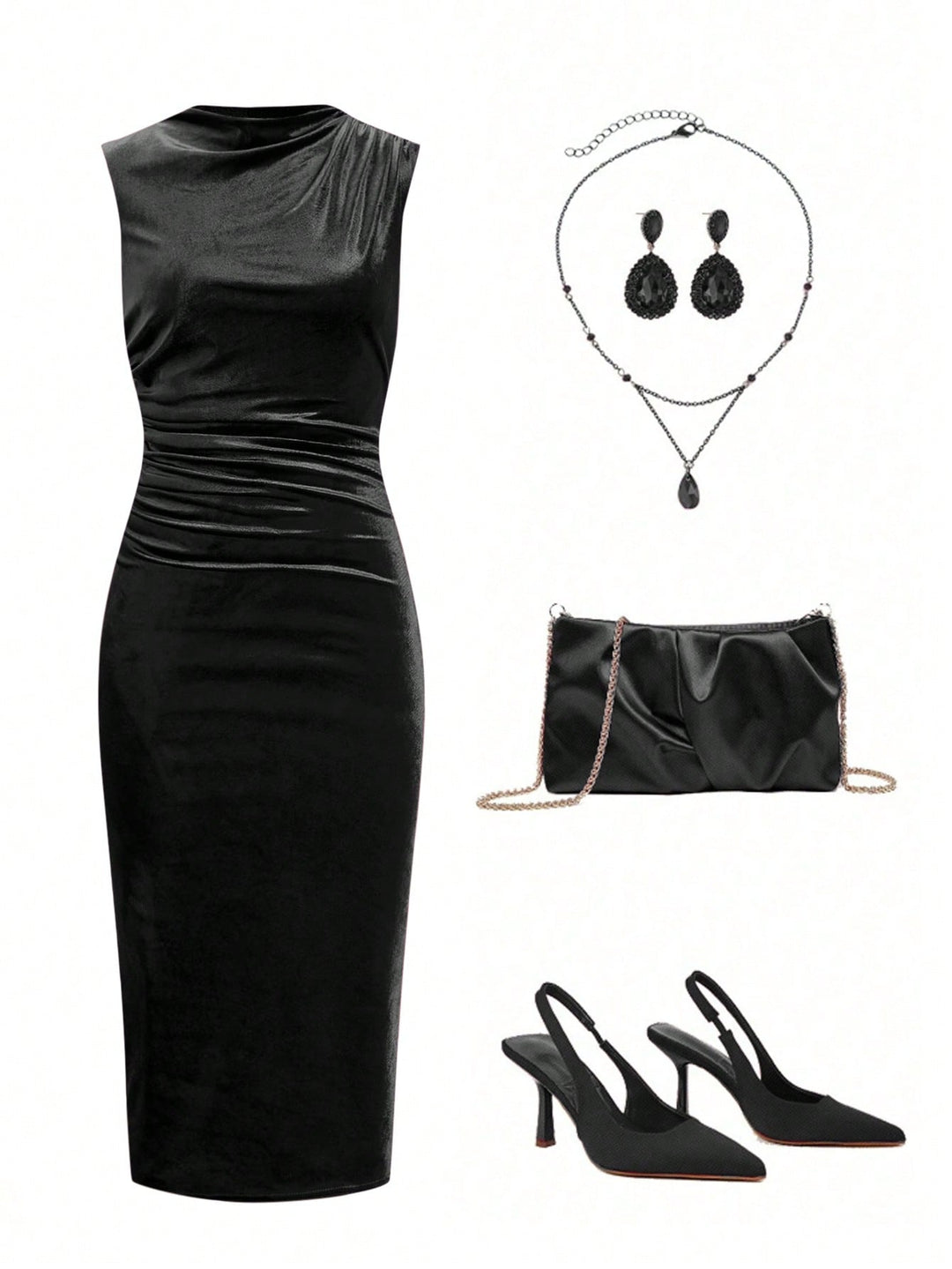 Rochie midi SHEIN, negru