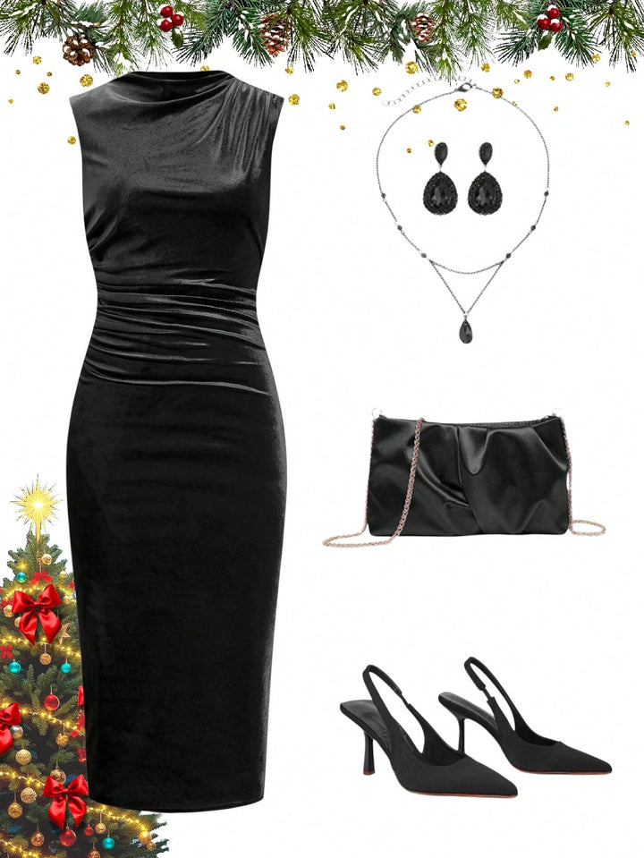 Rochie midi SHEIN, negru