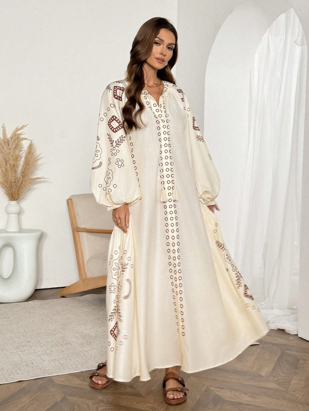 Rochie maxi SHEIN, bej