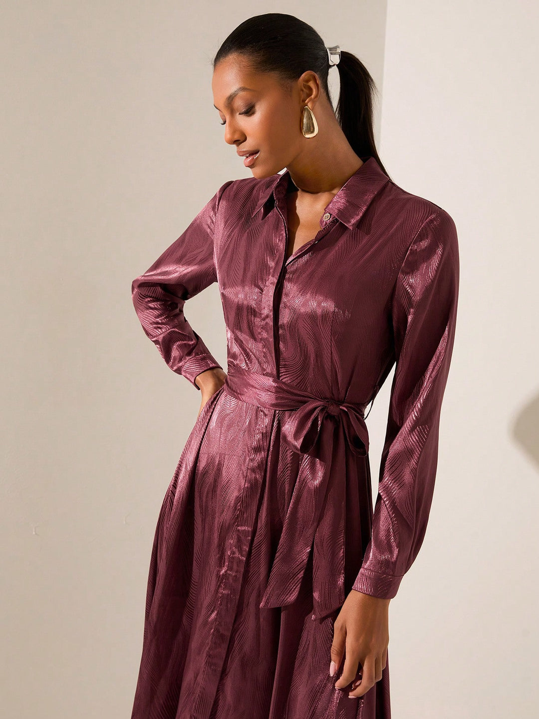 Rochie maxi SHEIN, vișiniu