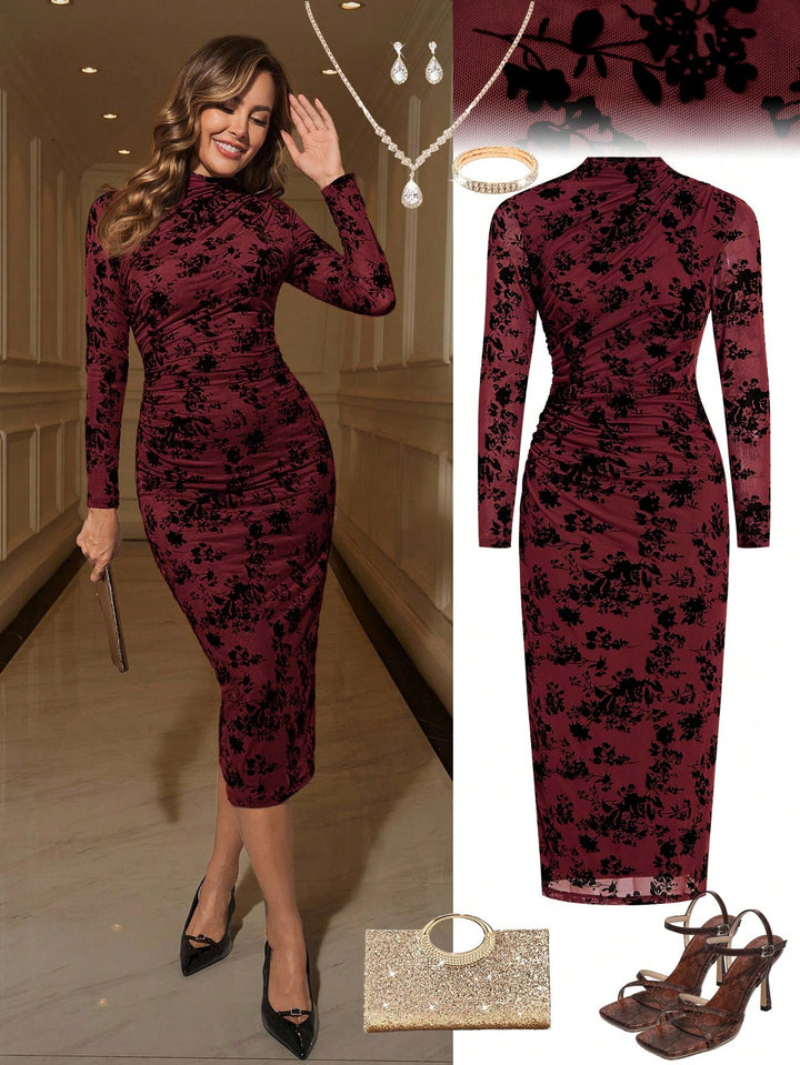 Rochie midi SHEIN, vișiniu