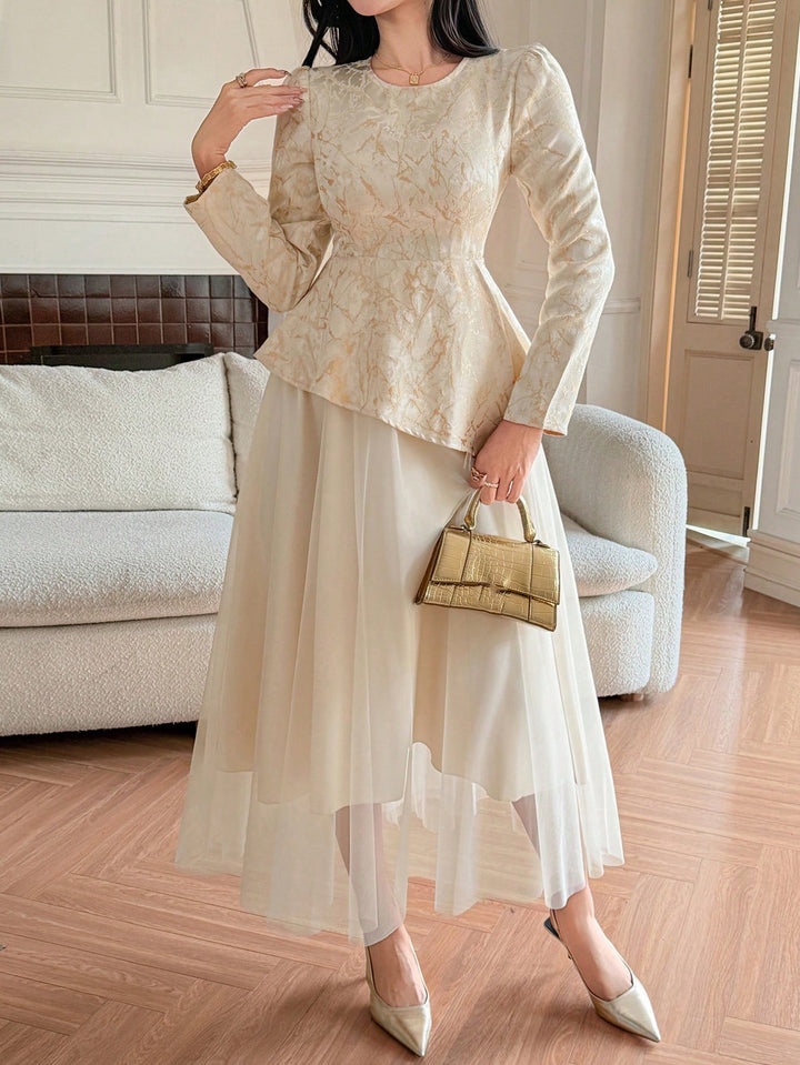 SHEIN maxi ruha, bézs