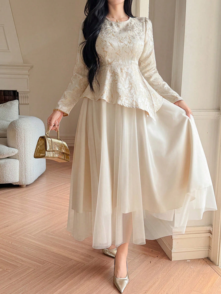 SHEIN maxi ruha, bézs