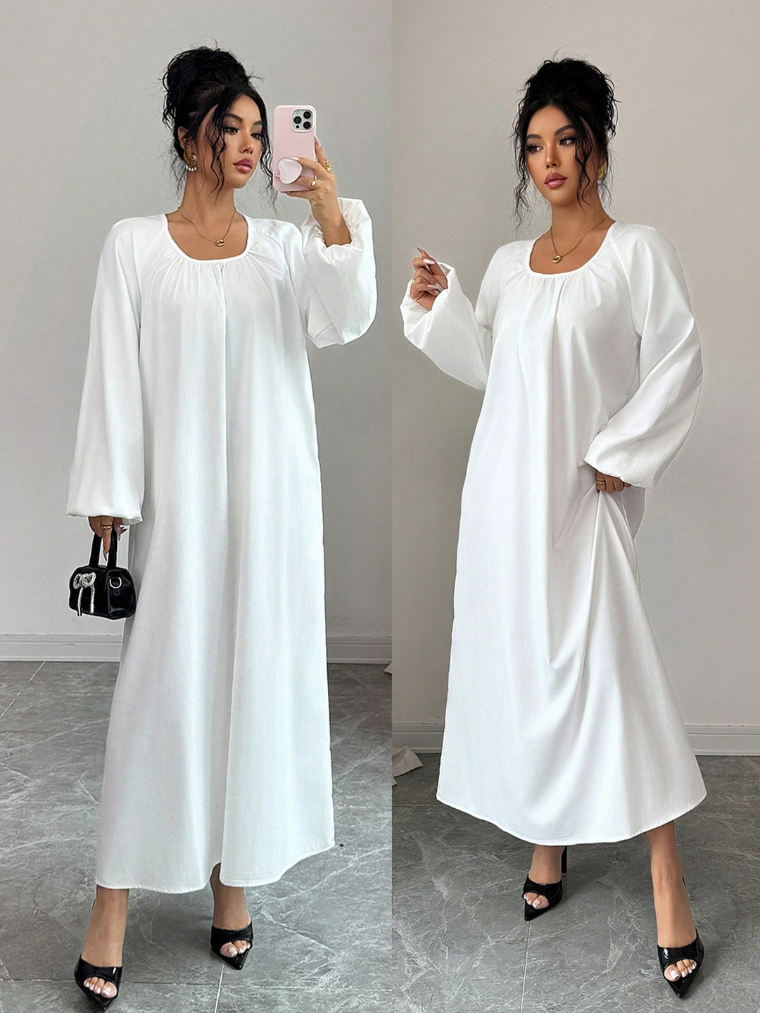 Rochie maxi SHEIN, alb