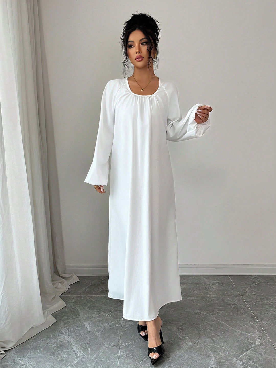 Rochie maxi SHEIN, alb