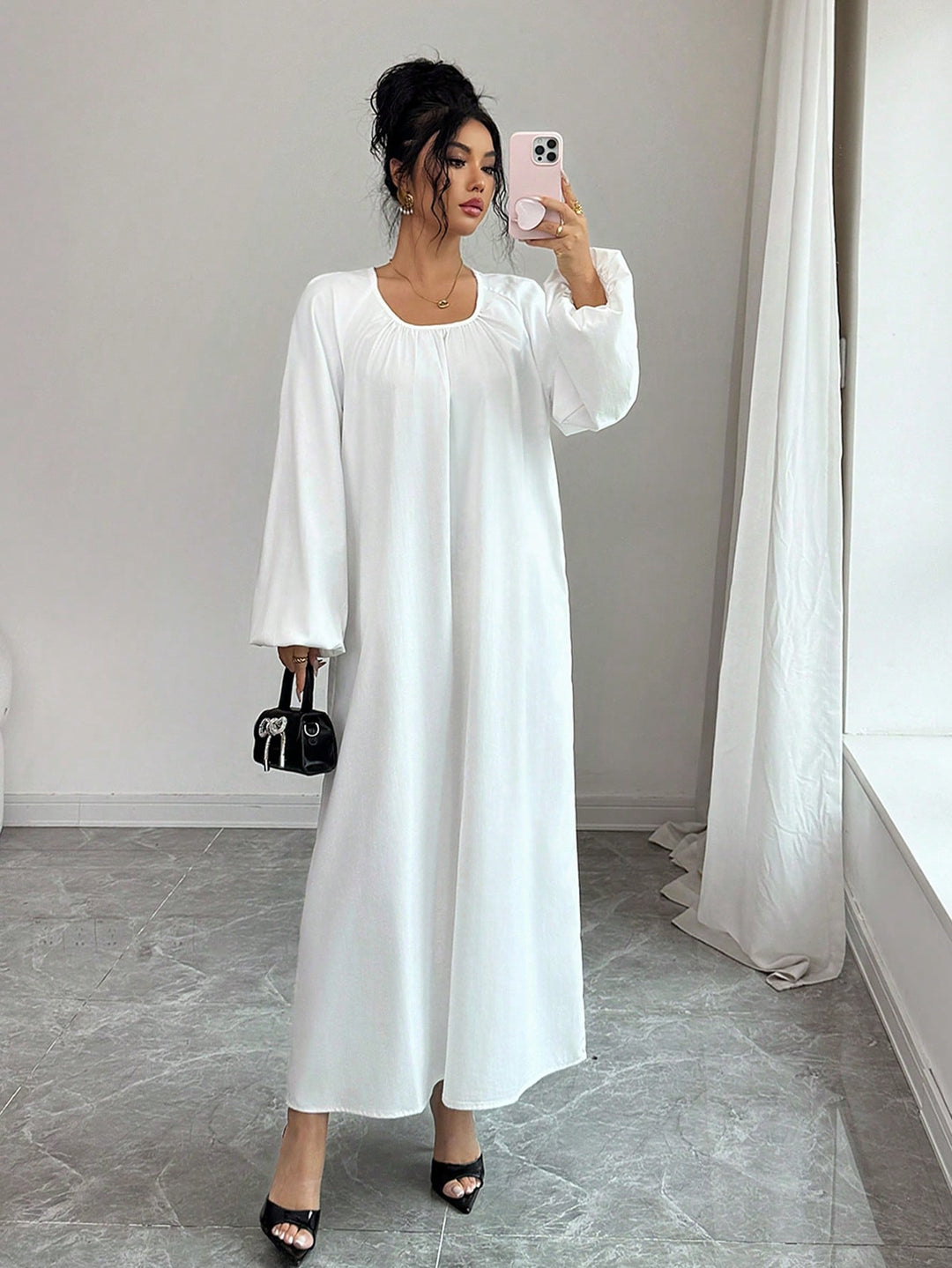 Rochie maxi SHEIN, alb