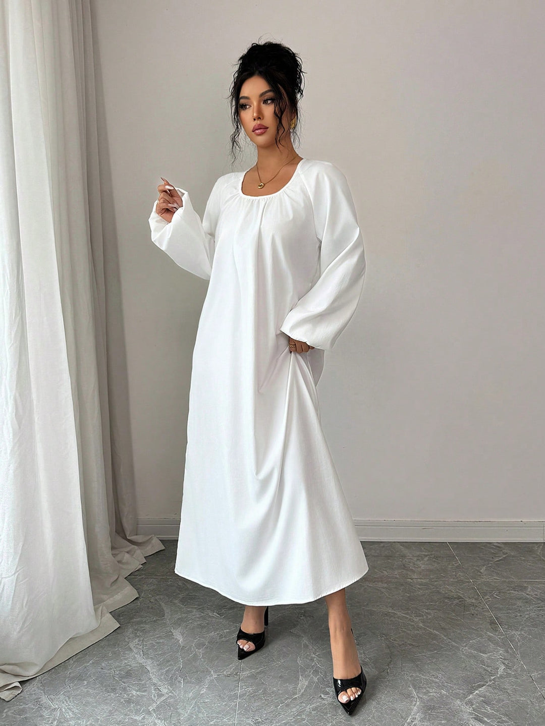 Rochie maxi SHEIN, alb