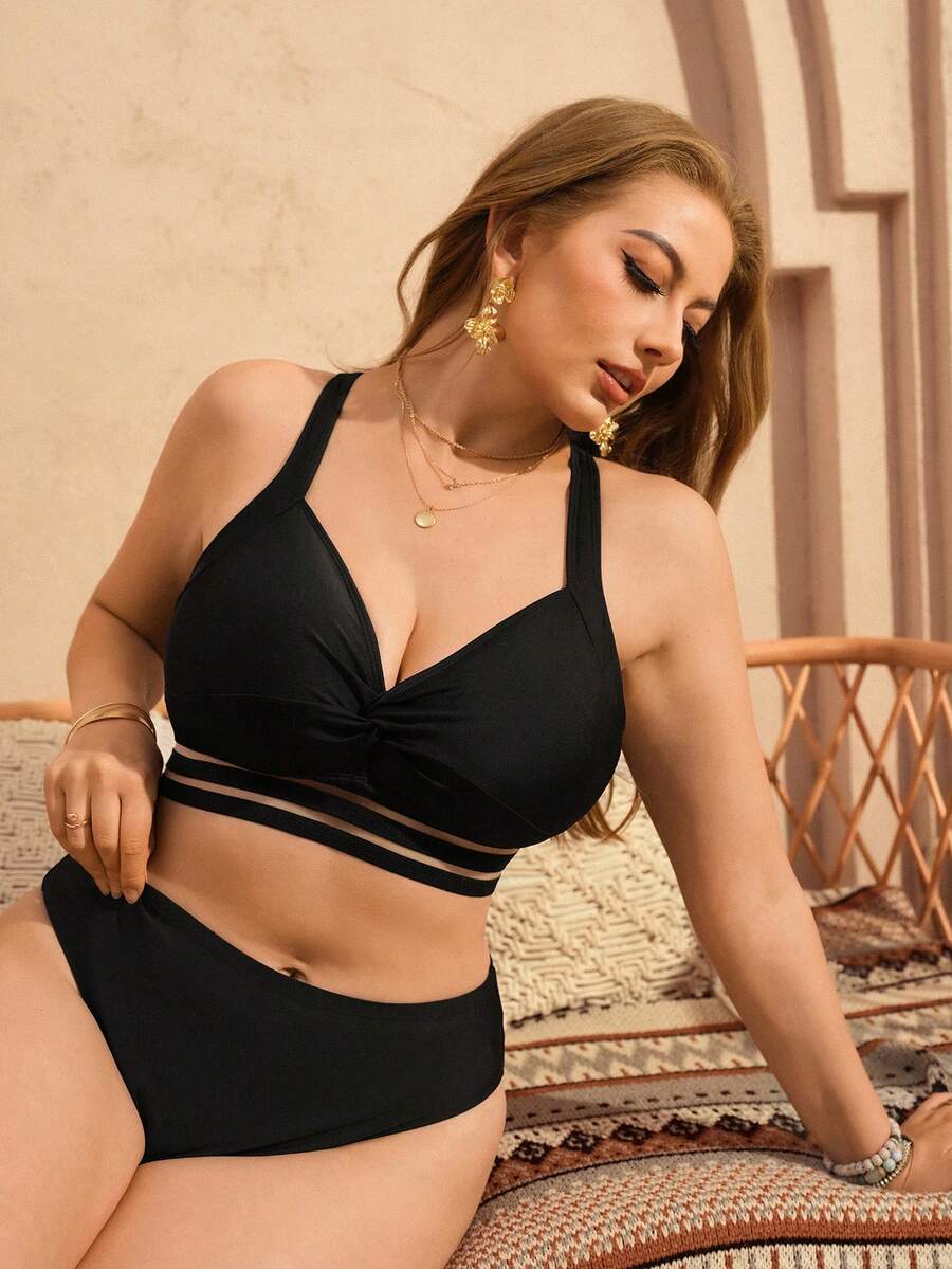Sutien de baie SHEIN, negru