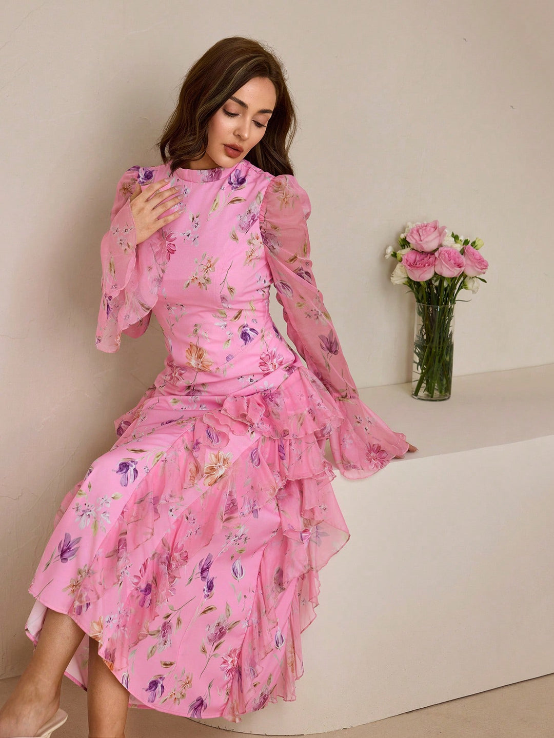 Rochie maxi SHEIN, roz