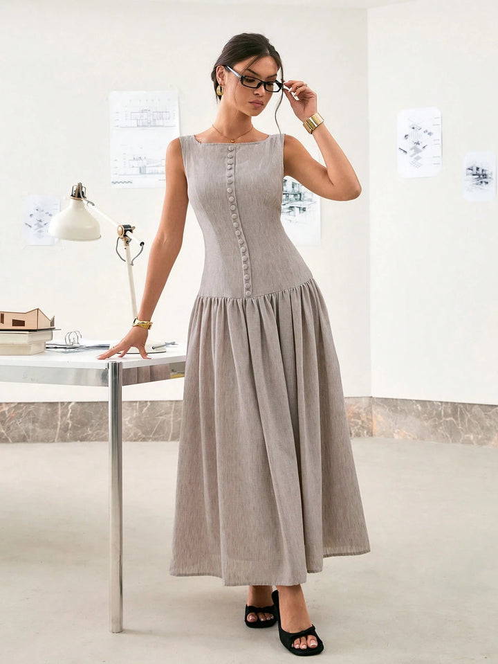 Rochie maxi SHEIN, bej