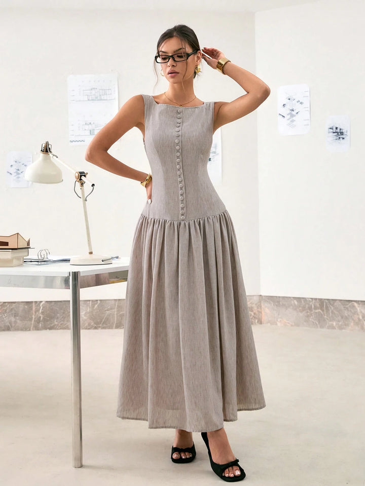 Rochie maxi SHEIN, bej