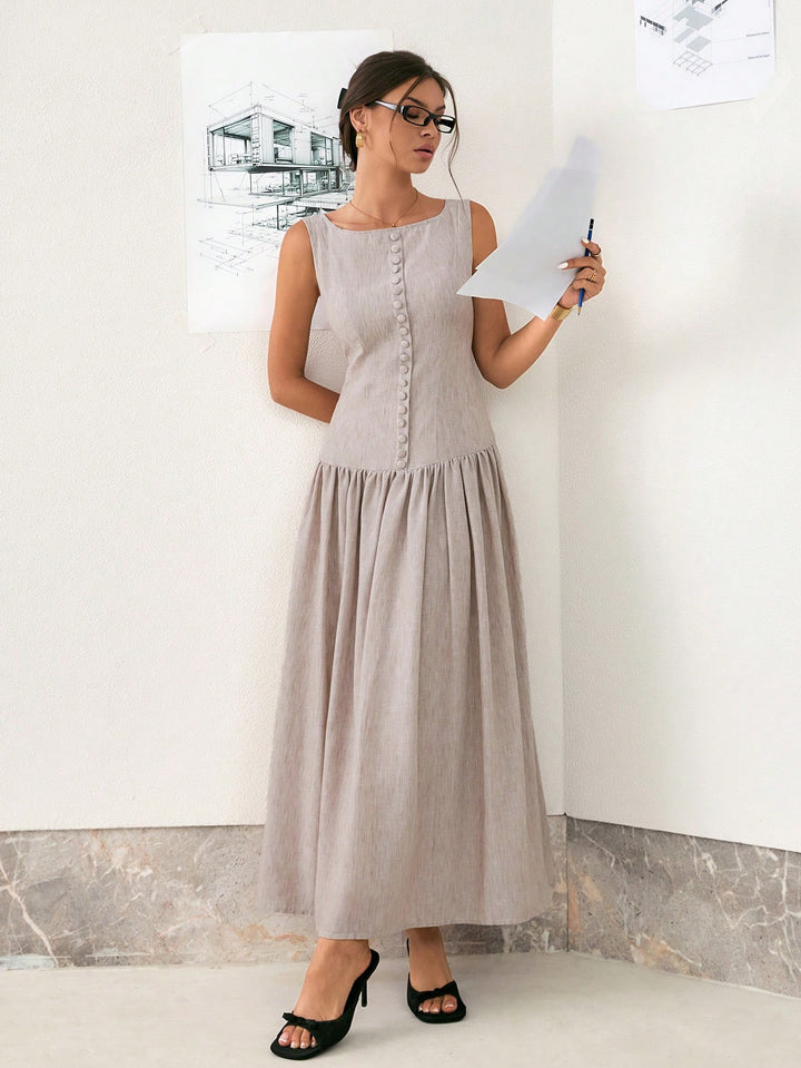 Rochie maxi SHEIN, bej