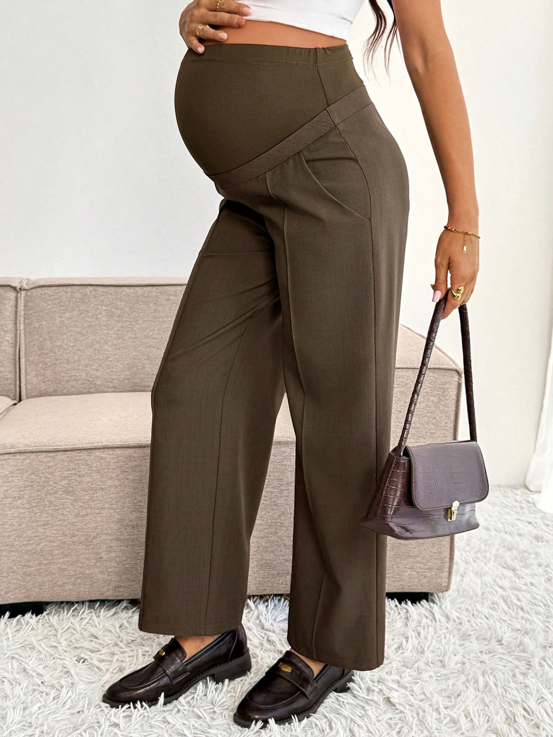Pantaloni SHEIN, maro