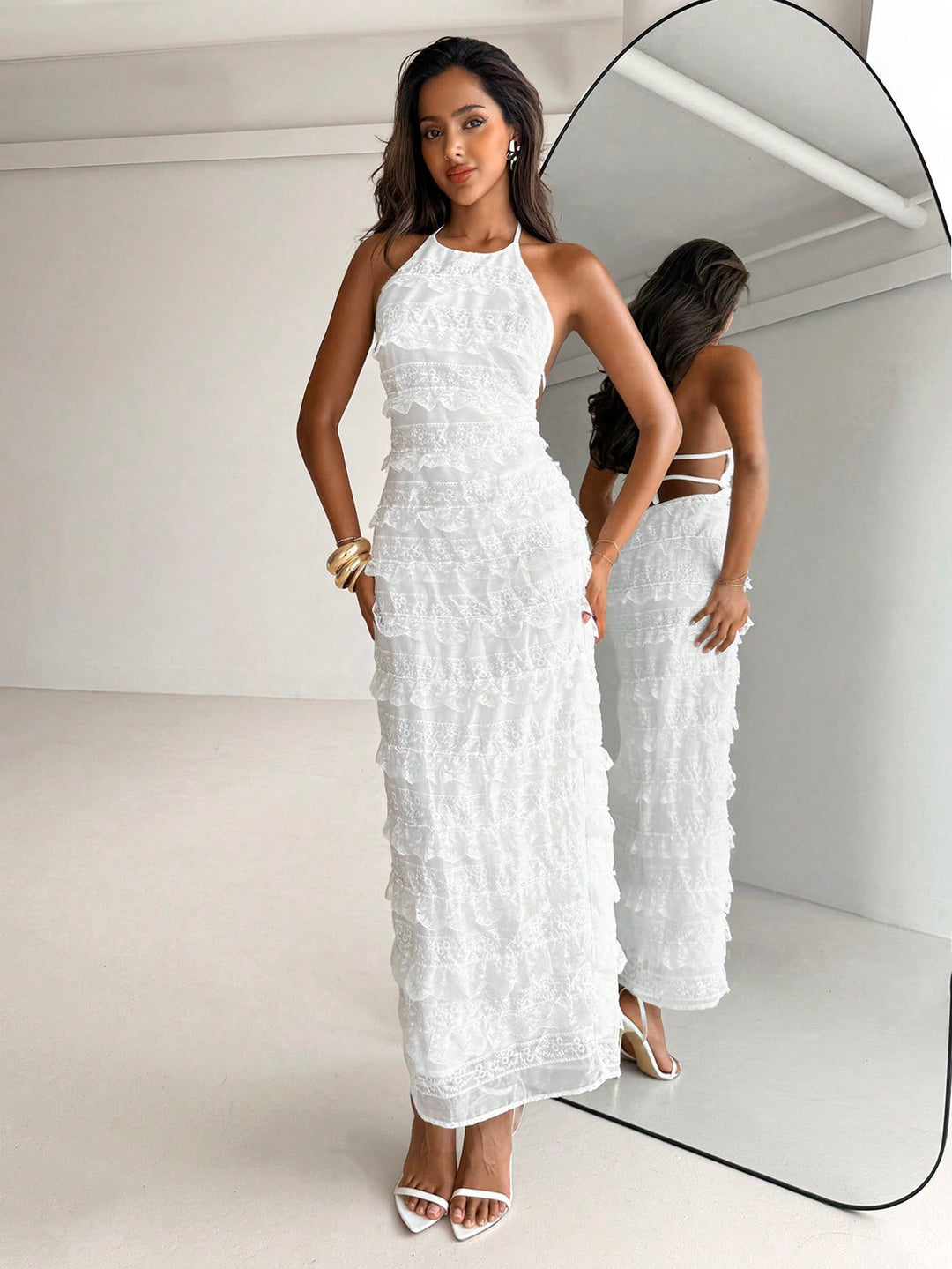 Rochie maxi SHEIN, alb