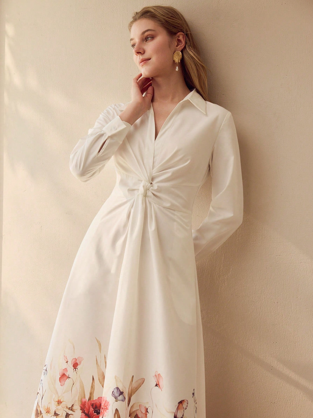 Rochie maxi SHEIN, crem