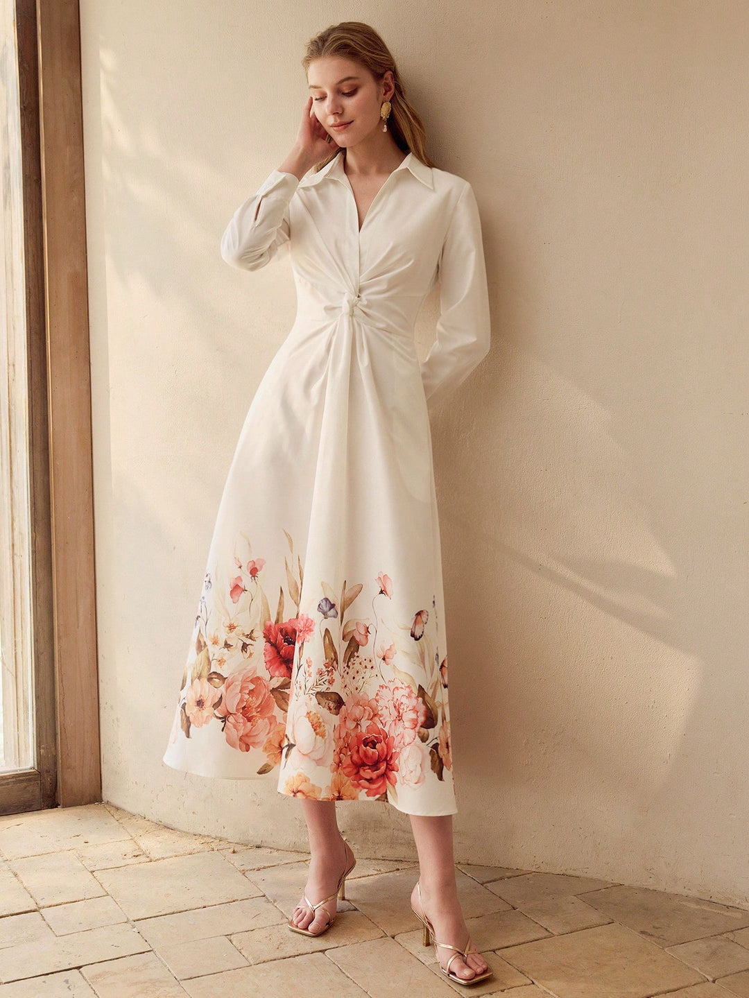 Rochie maxi SHEIN, crem